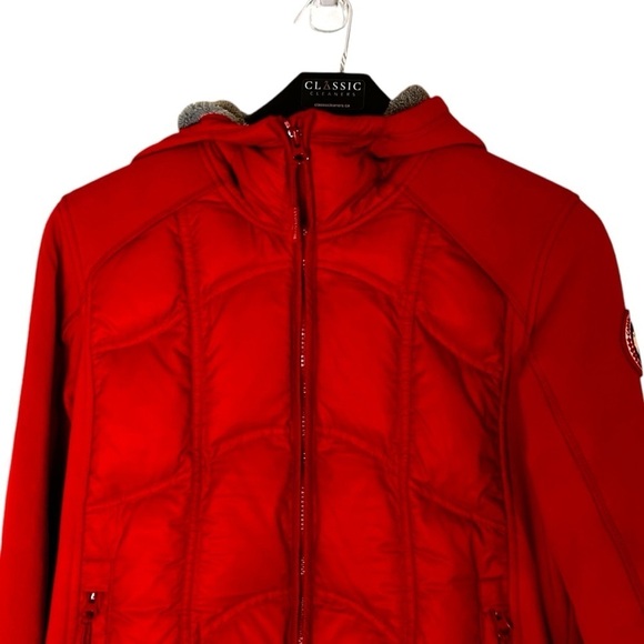 Canada Goose Women's Hybridge Hoodie- Down Filled Polartec Jacket- Red- Small - Picture 5 of 15